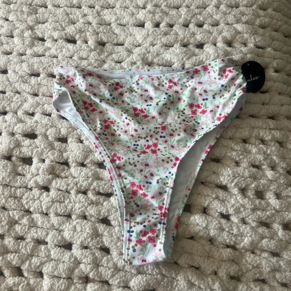 Lulus high waisted floral bikini bottom